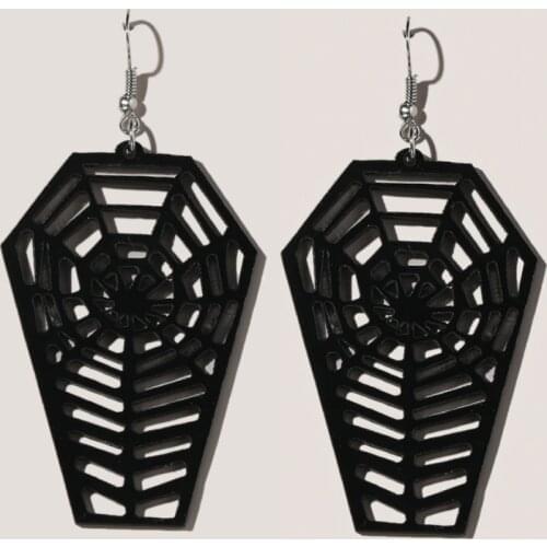 New Geometric Big Hollow Spider Web Drop Earrings Acrylic Long Dangle Earrings For Women Girls Fashion Festival Party Charm Gift