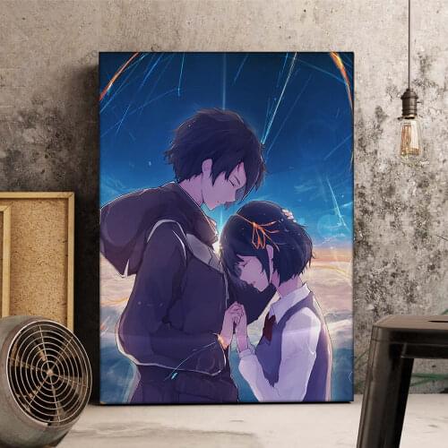 WTQ Your Name Retro Poster Movie Poster One Piece Anime Posters Canvas Painting Wall Decor Wall Art Picture Room Decor Home Deco