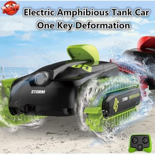 High Speed Snowmobile One Key Deformation Remote Control Car Model 2.4G 6CH 2 To 1 Water Land Driving 360 Degree Rotate RC Car