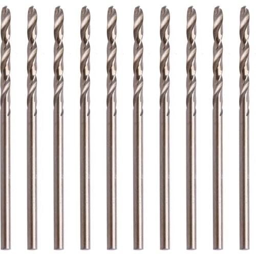 10Pcs/Set 2mm M35 Triangle Shank HSS-Co Cobalt Twist Drill Spiral Drill Bit