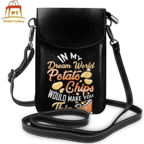 Potato Chip Shoulder Bag Potato Chip Leather Bag Womens Pattern Women Bags Small Multifunction Teenage Purse