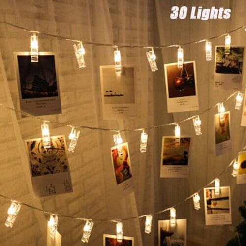 LED Photo Clip Stringlights Battery Operated Starry Fairy Lights for Hanging Pictures Cards Home Decoration PAK55