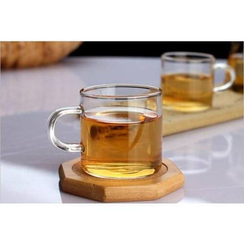 4PCS/LOT 120ML Heat Resistant Glass Tea Cup Milk Coffee Flower Tea Cups Handmade Water Glass Drinkware JQ 1077