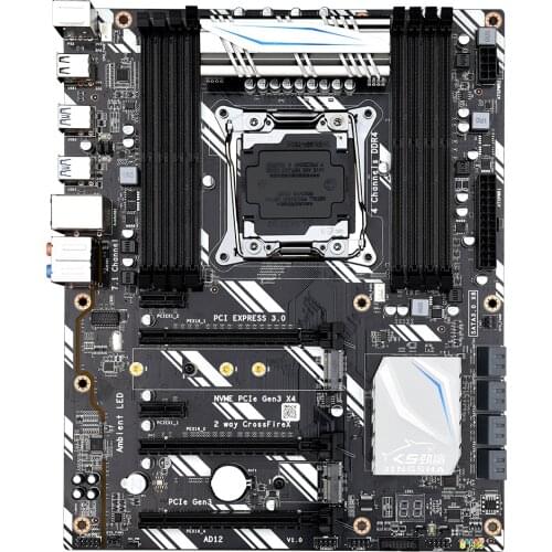 X99 D8 ATX motherboard LGA2011 V3 USB3.0 NVME M.2 SSD support Crossfire wifi 8 DDR4 memory and Xeon E5 V3 2678 2680 processor