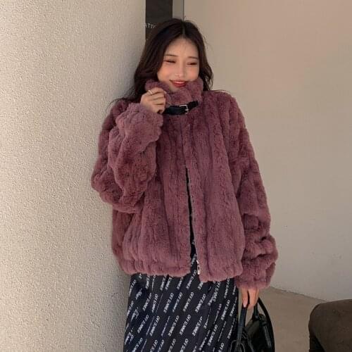 YSBFALNZ Fur Coats With Collar