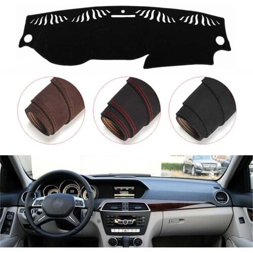 Console Dashboard Suede Mat Protector Sunshield Cover Fit For Mercedes Benz C class 2011 - 2013