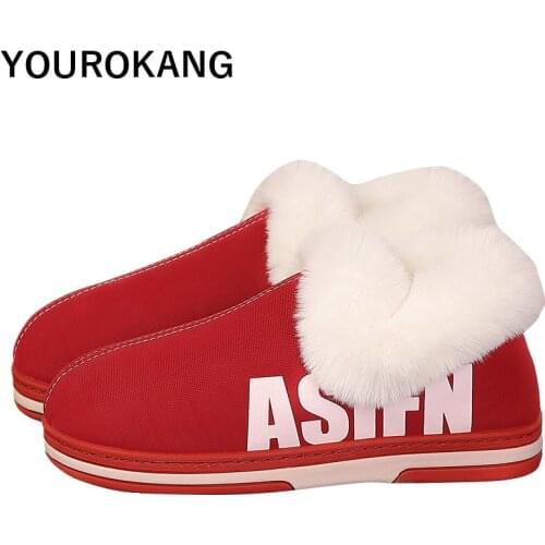 Winter Men Shoes Household Slippers Indoor Warm Plush Shoes Waterproof Furry Unisex Slipper Lovers PU Leather Bedroom Footwear