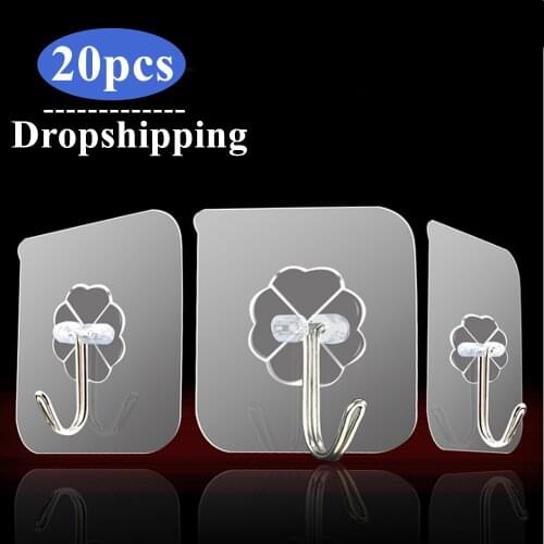 10/20pcs double-sided tape wall hook hanger strong hook door wall hanger kitchen bathroom strong suction cup Dropshipping