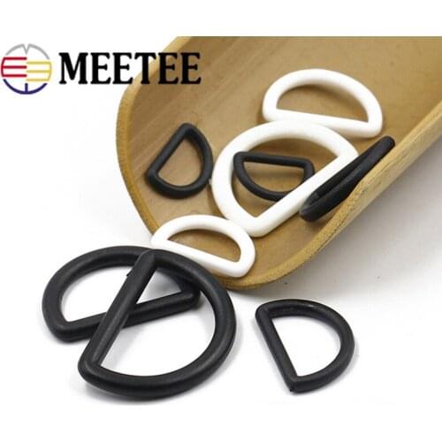 100pcs Meetee 1/1.5/2/2.5/3cm Plastic D Ring Buckles Square Rectangle for Webbing Straps Bags Backpack Garment Accessories F4-9