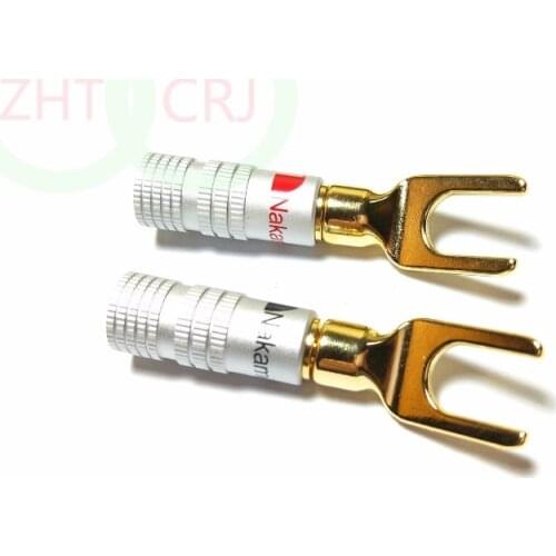 200pcs 24K Gold Gold Plated Screw Spade Nakamichi Banana Plug FOR 4mm Wire Cable Selling