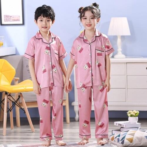 Kids letter print Pajamas For Boys Children short Sleeve Pajamas Set Kids Animal Printed Pijama Infantil Child Sleepwear