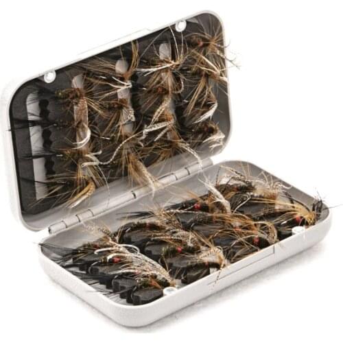 32pcs Fly Fishing Lure Flies Trout Lures Dry/Wet Flies Nymphs 10# hook Ice Fishing Lures Artificial Bait with Pesca Box1