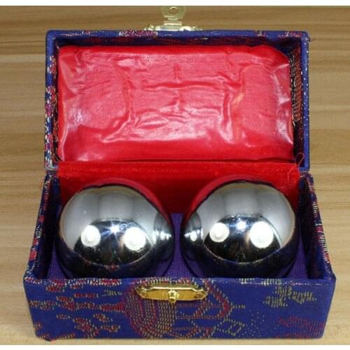 38mm Sliver Chinese Health Exercise Stress Relaxation Therapy Baoding Balls
