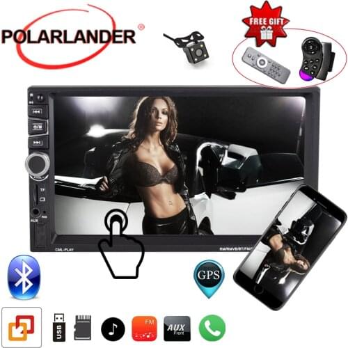 7" 2 Din GPS Navigation Stereo Vehicle Rear Camera MP5 Player Car Radio Mirror Link For Android FM Multimedia Bluetooth HD Audio