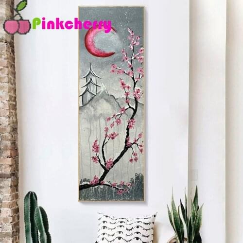 Plum Blossom 5D DIY Diamond Painting Large Size Moon Landscape Painting Cross Stitch Kit Mosaic Art Rhinestone Home Decor k1504