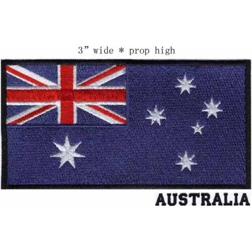 Australia 3" wide embroidery flag patch sew-on labels/brand /embroidered logo iron patch