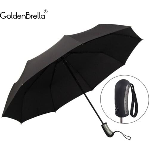 Brand 9Ribs Strong Windproof Umbrella For Men 3Fold Quality Automatic Golf Wind Resistant Business Rain Women Umbrella Parasol