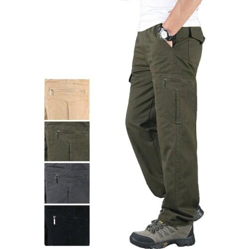 KEGZEIR Autumn Winter Work Tactical Pants Men Casual Military Man Trousers Long Khaki Black Cargo Pants Broek Mannen