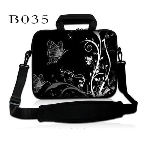 Black Flower Laptop Bag for Laptop 11"12" 13" 14" 15.6" Geometric Case For MacBook Air/Pro 13.3",15.4" Shoulder Bag
