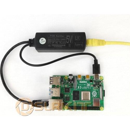 DSLRKIT USB TYPE C 5V 2.4A Active PoE Splitter Power Over Ethernet 802.3af 100mbps
