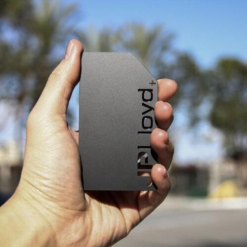 Personalized bulb etched with lots sqare holed punching surround quality stainless steel business metal card