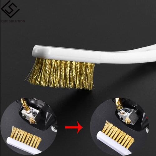 3D Printer Cleaner Tool Copper Wire Toothbrush Copper Brush Handle Hotend Cleaning Hot Bed Cleaning Parts For Nozzle Block