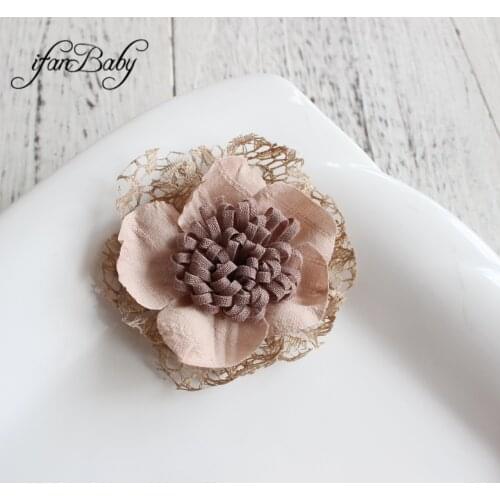 Craft Lace With Fabric Flowers For Hair Accessories Kids Girl Hair Flowers