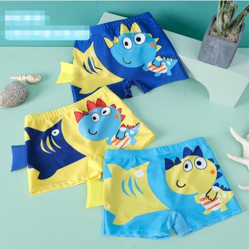 Summer Children Boys Boxer Swimming Trunks Cute Cartoon Print Pattern Medium and Large Seaside Swimming Pool Swimming Wear