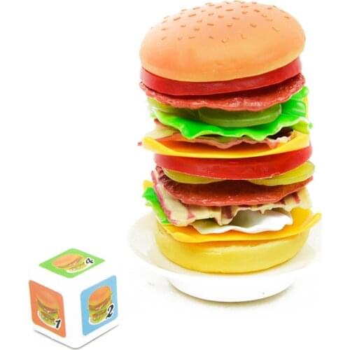 Multicolor Hamburger Donut Balance Toy Novelty Stacking Burger Educational Desk Game Funny Stack Food Kids Toy