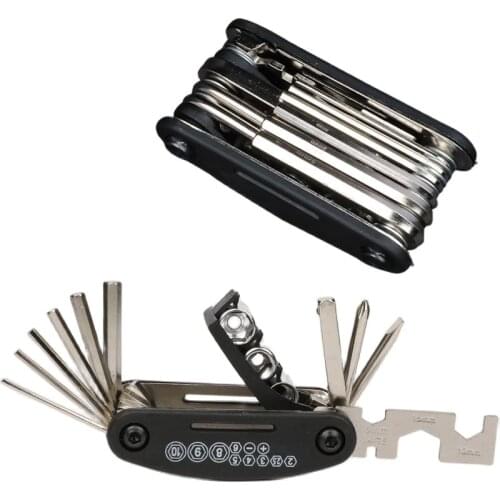 Mountain Bike Multifunctional Tool / Internal and External Hexagon Screw Driver Wrench / Combined Riding Equipment 15 in 1 Steel