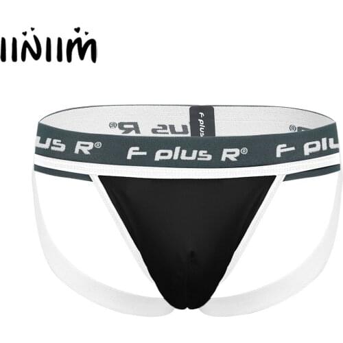 Iiniim Mens Sexy Lingerie Panties Open Butt Padded Jockstraps Bulge Pouch Briefs Athletic Fitness Straps Underwear Underpants