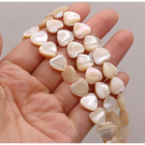 Natural Shell Yellow Beads Heart Shape for DIY Jewelry Making Necklace Earrings Accessories High Quality Gift
