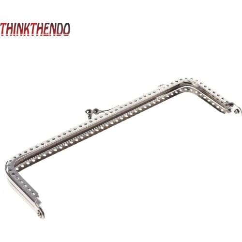 New Silver Handle Sewing Purse Handbag Coins Bags Metal Kiss Clasp Frame 15cm F3MD