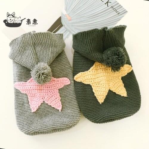 Dog Clothes Knited Sweater Teddy Puppy Dog Bulldog Clothes Nordic Starfish Sweater Comfortable Winter Warm Dog Sweater Coat