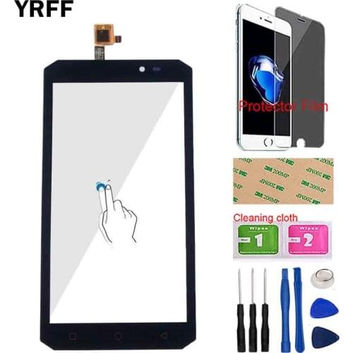 Touch Screen Panel For Oukitel K10000 Max Touch Screen Glass Digitizer Glass Panel Touch Mobile Repari 3M Glue Protector Film