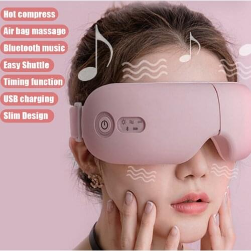 Portable Vibration Eye Massager Wireless Bluetooth Music Hot Compress Acupoint Massage for Relieve Eye Soothing Improve Sleep