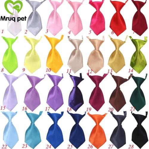60pcs/lot Pet Puppy Dog Cat Small Ties Adjustable Small Dog Solid Ties Pet Dog Accessories Pet Supplies