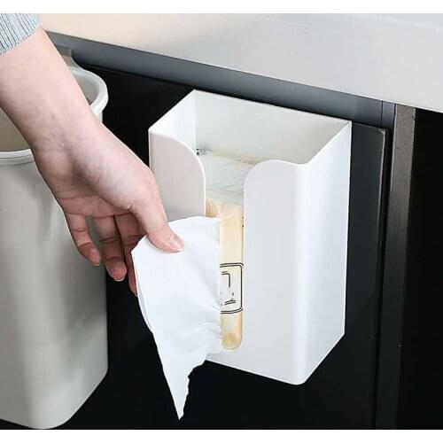 Tissue Box Self Adhesive Tissue Box Napkin Holder Wall Mounted Garbage Dispenser