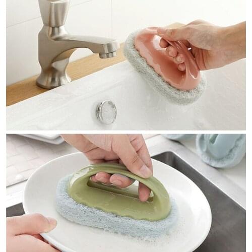 Bathroom Clean Brush Windows Bathtub Cleaning Tiles Brush Powerful Decontamination Sponge With Handle Toilet Kitchen Clean Tools