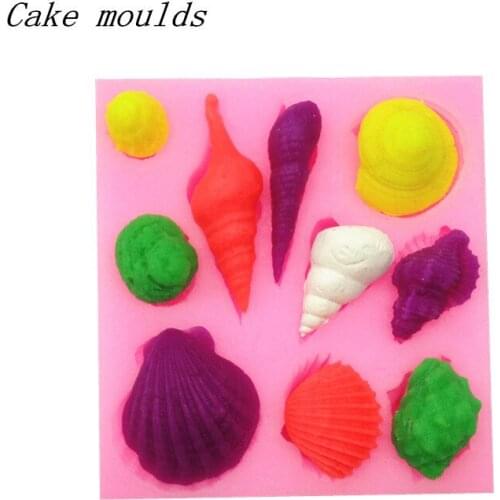 Wholesale Silicone mold K013 Snail conch shell shape clay mold decoration fondant cake mold baking tools
