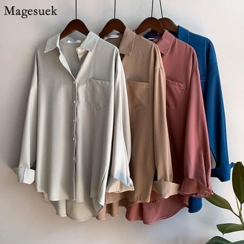 Long Sleeve Women Blouse Autumn Casual Button Up Woman Shirt Loose Office Lady Tops Single-breasted Solid Blouses Blusas 16299
