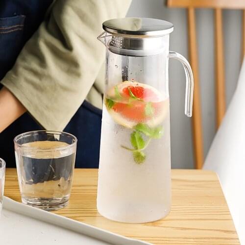 1.2L Acrylic Kettle With Handle Clear Fruit Juice Puer Kettle Office Home Tool Scented Tea Kettle Milk Pitcher Jug