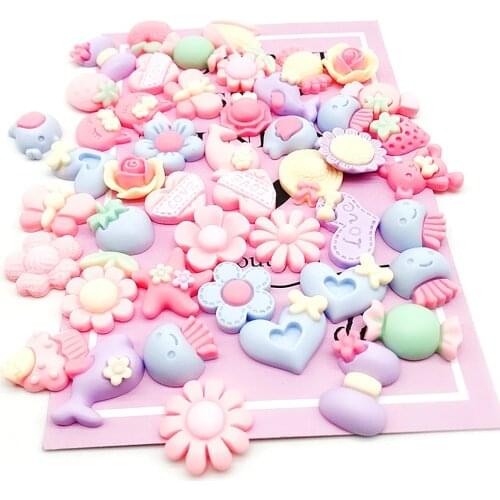 10-20 Types 10pcs Resin Flower Cartoon Charms Kid Gift Flat Back Glue Set ocean Life Jewelry Decoration Croc Handmade Findings
