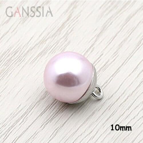 10pcs/lot Size:10mm (13/32") Exquisite light purple resin pearl metal shank buttons for buttons, garment accessories(ss-134-3)