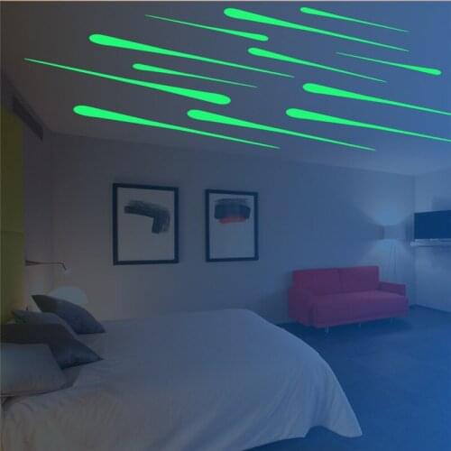 12 Pcs/set Luminous Meteor PVC Wall Sticker Glow In The Dark Wall Decor Kids Baby Rooms Decoration Wall Art Home Decal Wallpaper