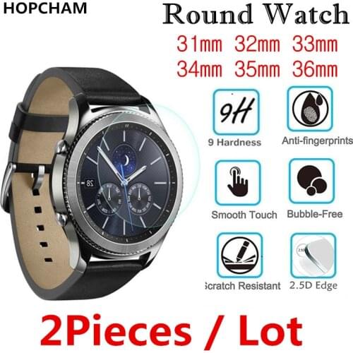 2Pcs Tempered Glass Screen Protector Film For Round diameter 31mm 32mm 33mm 34mm 35mm 36mm 37mm 38mm 39mm 40mm 41mm 42mm 30MM