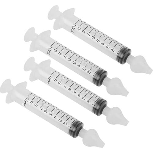 4PCS Baby Nose Clean Needle Tube Infant Kids Care Silicone Nasal Aspirator Cleaner 10ML PP Baby Rhinitis Nasal Washer