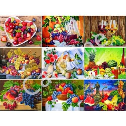 5D DIY Fruits Diamond Painting Beautiful Cross Stitch Wall Art Diamond Embroidery Full Round&Square Drill Home Decoration Gift