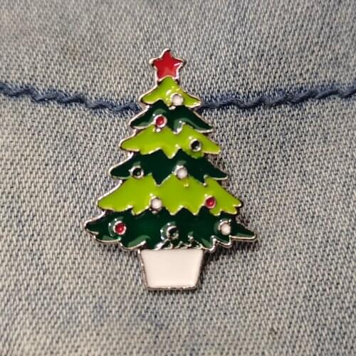 Christmas Tree Brooch Lapel Enamel ​Pin Jewelry Happy New Year Gift For Friends Wholesale