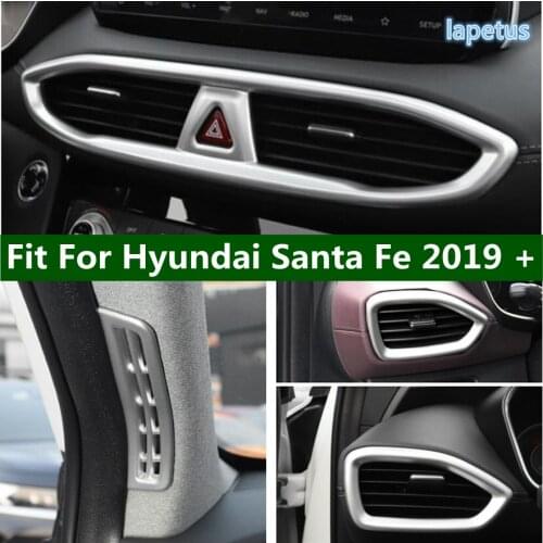Lapetus Center Air Conditioner AC Vent Cover Trim ABS Fit For Hyundai Santa Fe 2019 - 2021 Carbon Fiber / Matte Auto Accessory